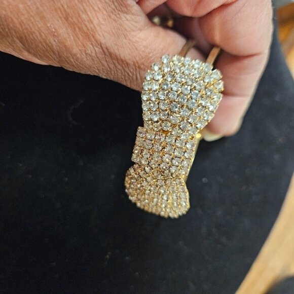 Betsey Johnson Crystal Rhinestone Bow Bracelet - Picture 2 of 5